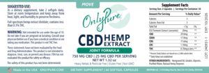 OnlyPure Move CBD Capsules New Stronger Formula Product Label